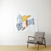 Tenture Pyramide des chats - Groupe de chats (En situation (horizontale))