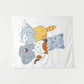 Tenture Pyramide des chats - Groupe de chats (Devant (Horizontal))