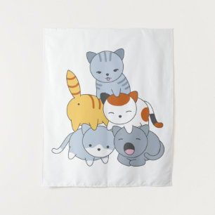 Tenture Pyramide des chats - Groupe de chats