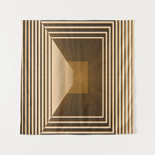 Tenture Pyramide jaune abstraite incluant en profondeur (Devant (Horizontal))