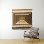 Tenture Pyramide jaune abstraite incluant en profondeur (En situation)