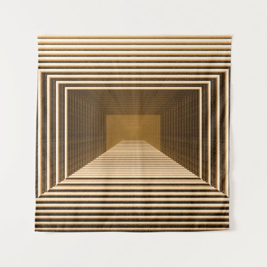 Tenture Pyramide jaune abstraite incluant en profondeur (Devant)