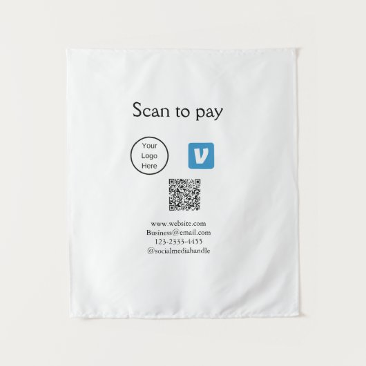 Tenture Q R code venmo scanner pour payer ajouter le logo  (Devant)