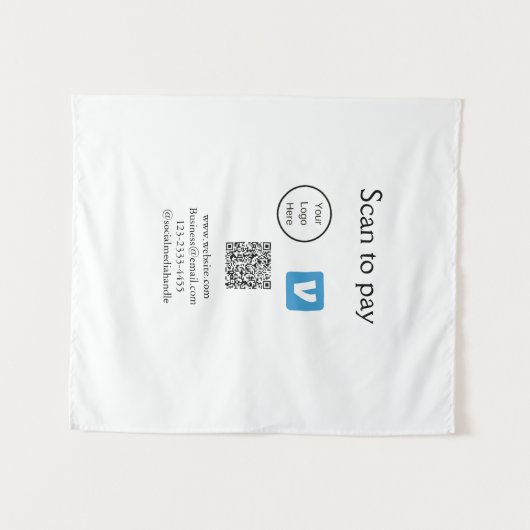 Tenture Q R code venmo scanner pour payer ajouter le logo  (Devant (Horizontal))