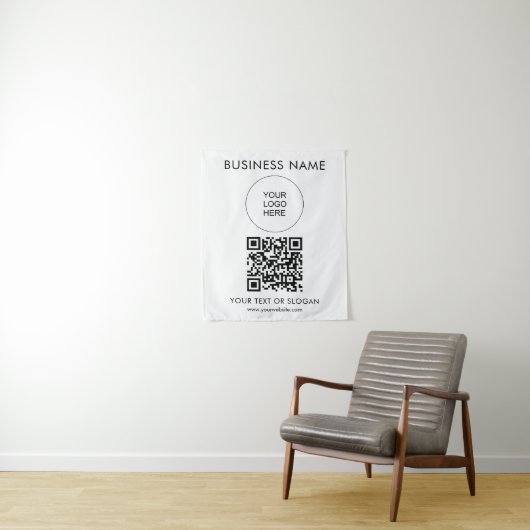 Tenture QR Code Événement Séminaire Partie Logo Modèle tex (En situation)