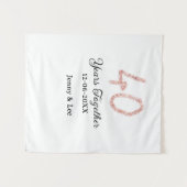 Tenture Quarante ans ensemble lettre gras pailleté noir ro (Devant (Horizontal))