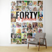 Tenture Quarante ans et fabuleux Collage de photos Anniver (En situation)