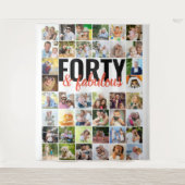 Tenture Quarante ans et fabuleux Collage de photos Anniver (Devant)