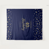 Tenture Quarante | Fond de fête d'anniversaire 40 ans or e (Devant (Horizontal))