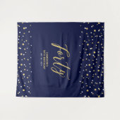 Tenture Quarante | Gold & Navy 40th Birthday Party Context (Devant (Horizontal))
