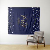Tenture Quarante | Gold & Navy 40th Birthday Party Context (En situation (horizontale))