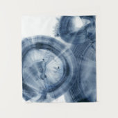 Tenture Quasars - cercles bleus noirs d'encre (Devant)