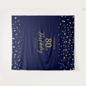 Tenture Quatre-vingts | Gold & Navy 80th Birthday Party Co (Devant (Horizontal))