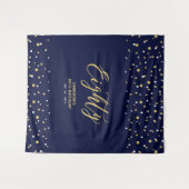 Tenture Quatre-vingts Or & Marine 80e Anniversaire Fête To (Devant (Horizontal))