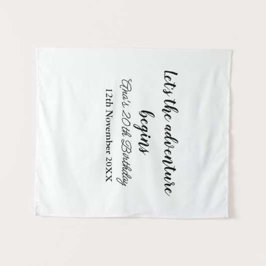 Tenture que l'aventure commence 20e anniversaire ajouter n (Devant (Horizontal))