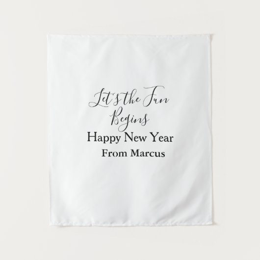 Tenture que le plaisir commence bonne année nom année simp (Devant)