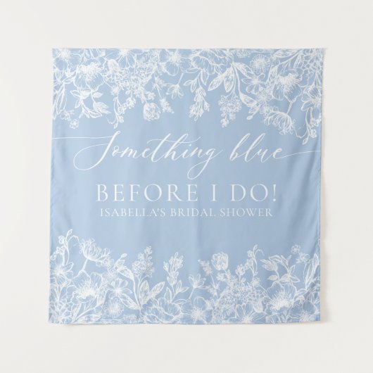 Tenture Quelque chose de bleu Fête des mariées florale arr (Devant)