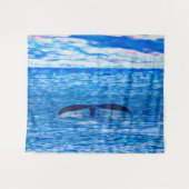 Tenture Queue de baleines Profond Bleu Océan Côtier (Devant (Horizontal))