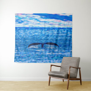 Tenture Queue de baleines Profond Bleu Océan Côtier
