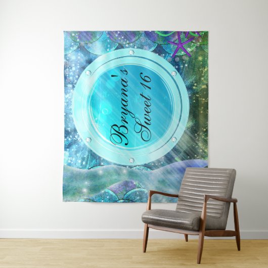 Tenture Queue de sirène Enchanted Ocean Port Party (En situation)