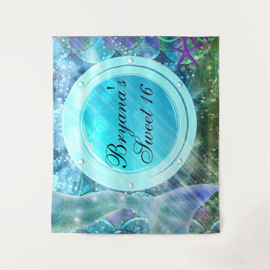 Tenture Queue de sirène Enchanted Ocean Port Party (Devant)