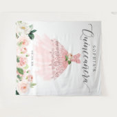 Tenture Quinceanera 15e anniversaire Décor Décor (Devant (Horizontal))