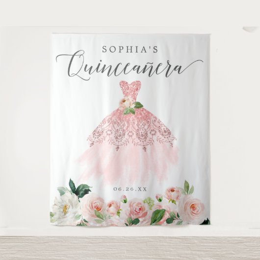 Tenture Quinceanera 15e anniversaire Décor Décor (Devant)