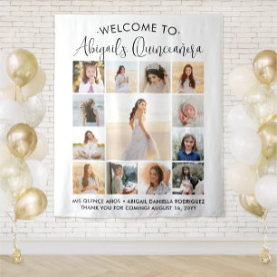 Tenture Quinceañera Photo Collage 15e anniversaire Bienven