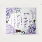 Tenture Quinceañera Roses Violettes Princesse Fleurie de B (Devant (Horizontal))