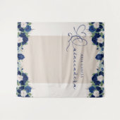 Tenture Quinceanera Royal Rose Bleu Floral fond (Devant (Horizontal))