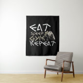 Tenture Quota Eat Sleep Gym Repeat Funny (En situation)