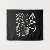 Tenture Quota Eat Sleep Gym Repeat Funny (Devant (Horizontal))