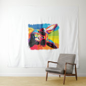 Tenture Rabbit d'art pop (En situation (horizontale))