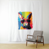 Tenture Rabbit d'art pop (En situation)