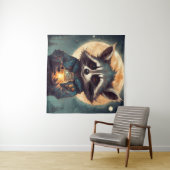 Tenture Raccoon adorable avec une potion magique (En situation (horizontale))