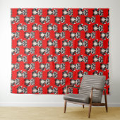 Tenture Raccoon Pattern Design Red  (En situation (horizontale))