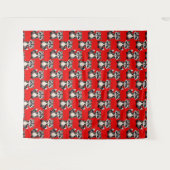 Tenture Raccoon Pattern Design Red  (Devant (Horizontal))