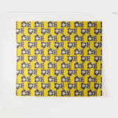 Tenture Raccoon Pattern Design Yellow  (Devant (Horizontal))