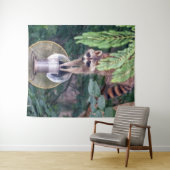 Tenture Raccoon raid l'éleveur d'oiseaux (En situation (horizontale))