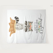 Tenture Raccoon Woodland Animals Baby Shower backdrop (Devant (Horizontal))