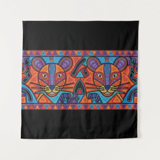 Tenture Radiant Spirit Animal Geometric Wall Tapestry (Devant)