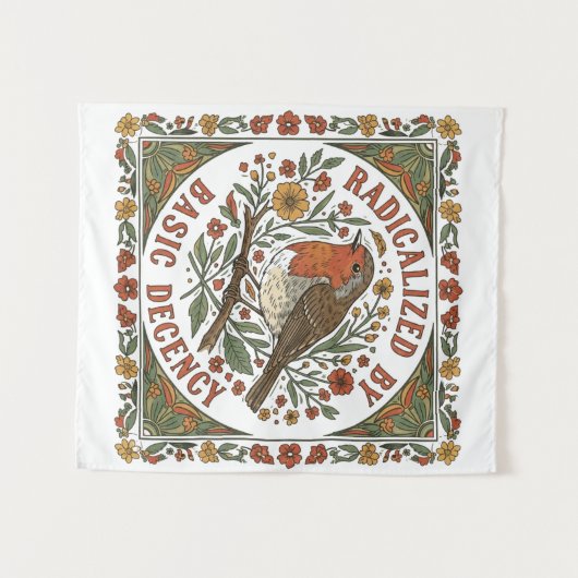 Tenture Radicalized by Basic Decency Bird Illustration  (Devant (Horizontal))