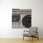 Tenture Radiocassette radio stéréo portable rétro obsolète (En situation)