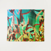 Tenture Raies Brown sur vert rustique et aquamarine (Devant (Horizontal))