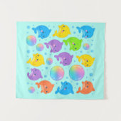 Tenture Rainbow Dolphins (Devant (Horizontal))