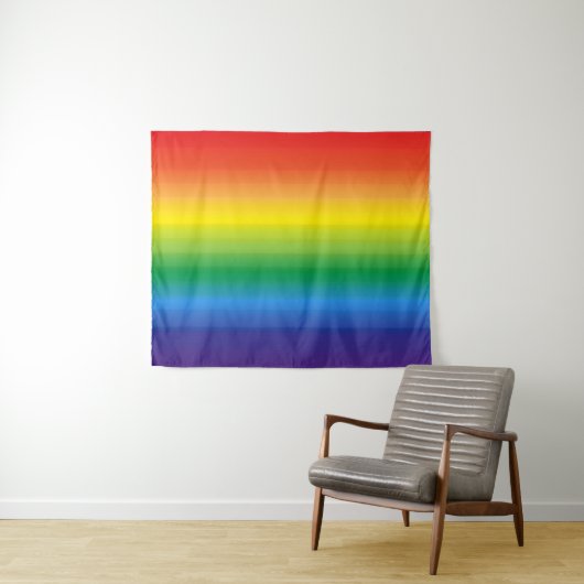 Tenture Rainbow Ombre LGBTQ Pride colorée (En situation (horizontale))