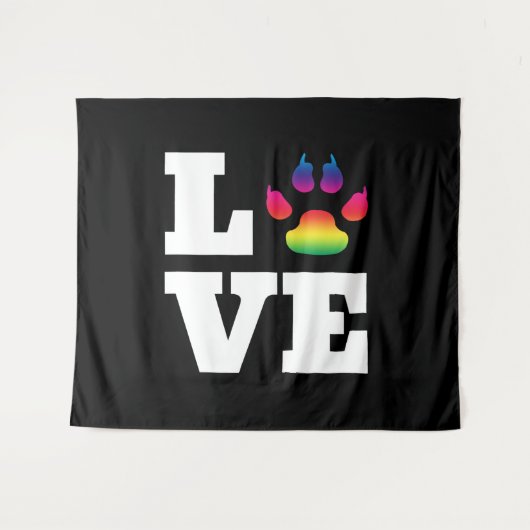 Tenture Rainbow paw (Devant (Horizontal))