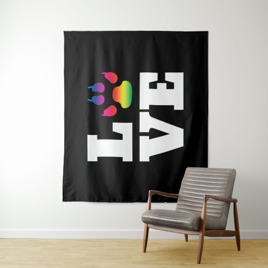 Tenture Rainbow paw (En situation)