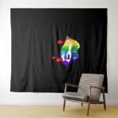 Tenture Rainbow Vampire Lips Biting - T-shirt LGBT Pride (En situation (horizontale))