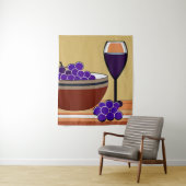 Tenture Raisins et Wineglass en Maroon et Tan (En situation)